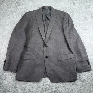 Indochino Blazer Mens 40 Gray Puppytooth Check 100%‎ Linen Shell Sport Coat
